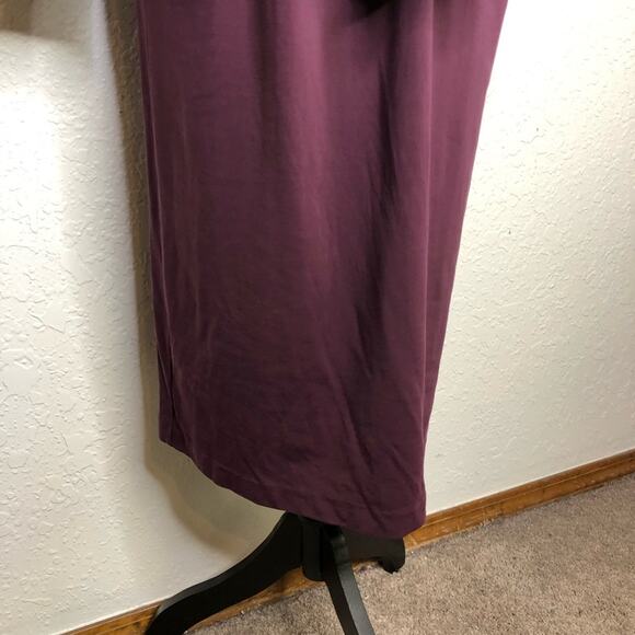 Ann Taylor wine purple tie waist midi dress size 12 - Picture 4 of 15